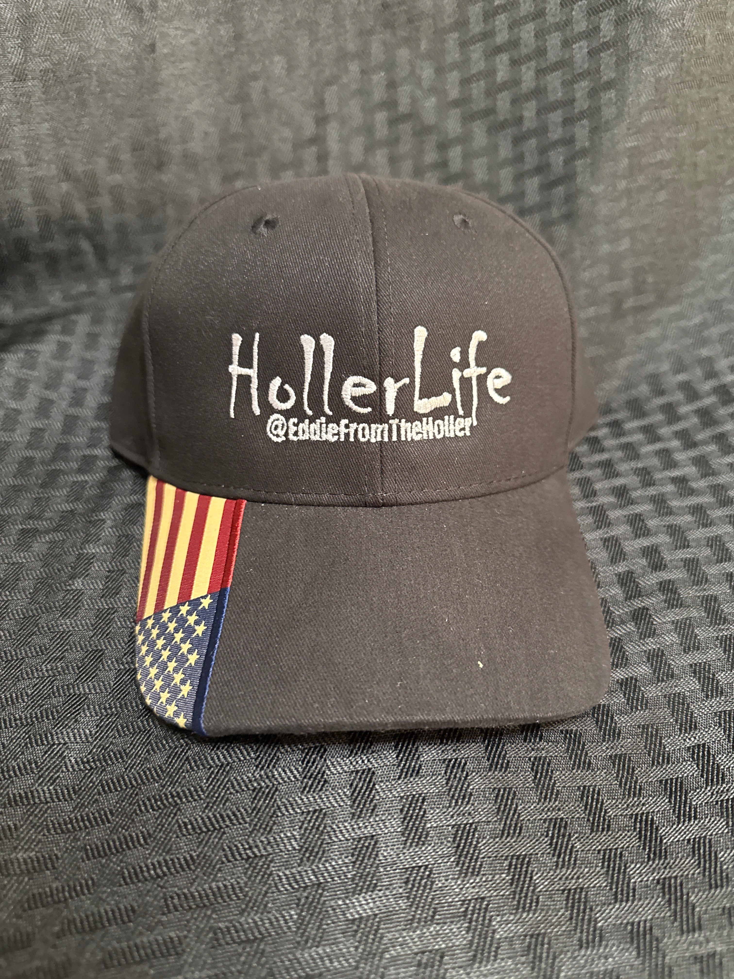 Black Hollerlife cap American flag on Bill